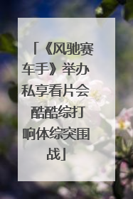 《风驰赛车手》举办私享看片会 酷酷综打响体综突围战