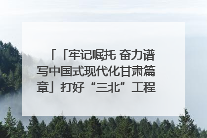 「牢记嘱托 奋力谱写中国式现代化甘肃篇章」打好“三北”工程攻坚战 筑牢国家西部生态安全屏障