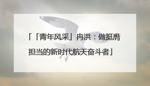「青年风采」冉洪：做挺膺担当的新时代航天奋斗者