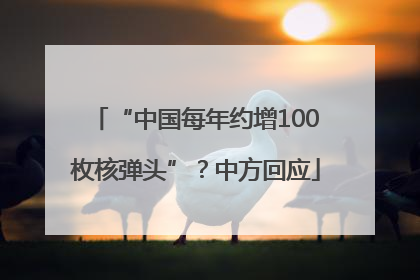 “中国每年约增100枚核弹头”？中方回应