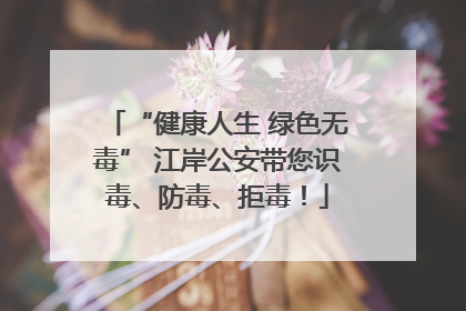 “健康人生 绿色无毒” 江岸公安带您识毒、防毒、拒毒！