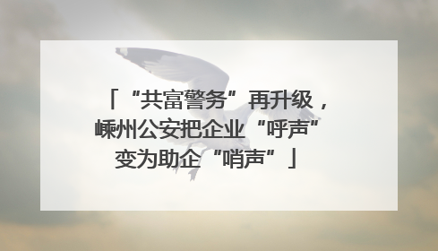 “共富警务”再升级，嵊州公安把企业“呼声”变为助企“哨声”