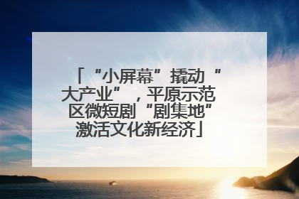 “小屏幕”撬动“大产业”，平原示范区微短剧“剧集地”激活文化新经济