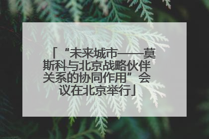 “未来城市——莫斯科与北京战略伙伴关系的协同作用”会议在北京举行