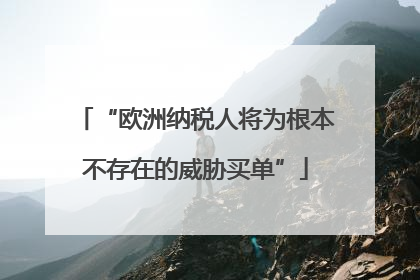 “欧洲纳税人将为根本不存在的威胁买单”