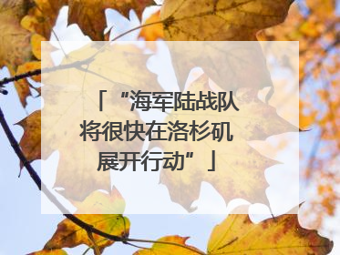 “海军陆战队将很快在洛杉矶展开行动”
