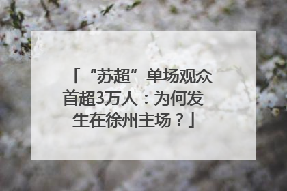“苏超”单场观众首超3万人：为何发生在徐州主场？