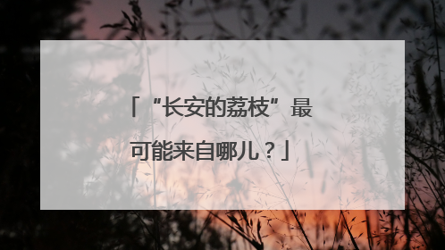 “长安的荔枝”最可能来自哪儿？