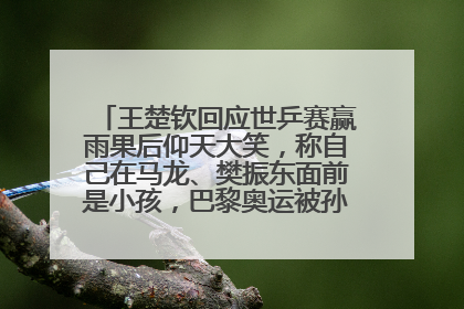 王楚钦回应世乒赛赢雨果后仰天大笑，称自己在马龙、樊振东面前是小孩，巴黎奥运被孙颖莎带着打