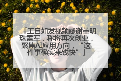 王自如发视频感谢董明珠雷军，称将再次创业，聚焦AI应用方向，“这件事确实来钱快”