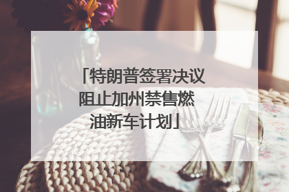 特朗普签署决议 阻止加州禁售燃油新车计划