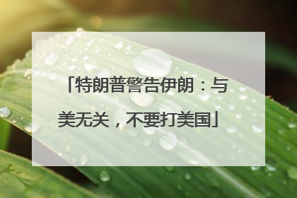 特朗普警告伊朗：与美无关，不要打美国
