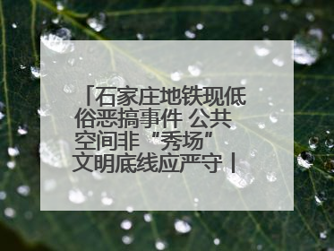 石家庄地铁现低俗恶搞事件 公共空间非“秀场” 文明底线应严守丨有一说一