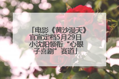 电影《黄沙漫天》官宣定档5月29日 小沈阳领衔“心眼子喜剧”赛道