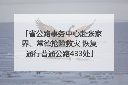 省公路事务中心赴张家界、常德抢险救灾 恢复通行普通公路433处