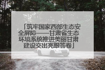 筑牢国家西部生态安全屏障——甘肃省生态环境系统推进美丽甘肃建设交出亮眼答卷