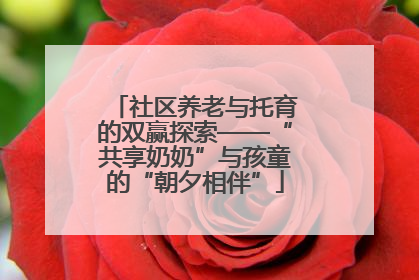 社区养老与托育的双赢探索——“共享奶奶”与孩童的“朝夕相伴”