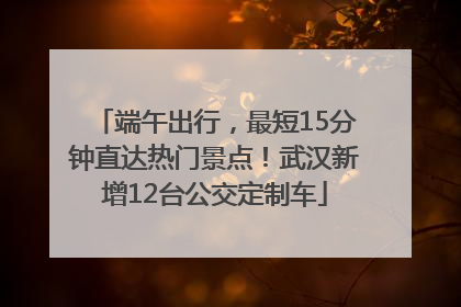 端午出行，最短15分钟直达热门景点！武汉新增12台公交定制车