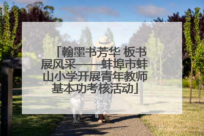 翰墨书芳华 板书展风采——蚌埠市蚌山小学开展青年教师基本功考核活动