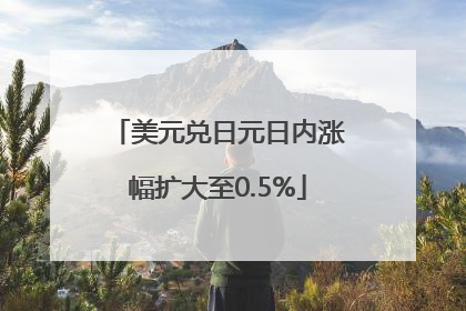 美元兑日元日内涨幅扩大至0.5%