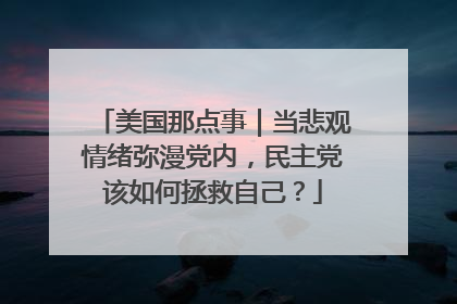 美国那点事｜当悲观情绪弥漫党内，民主党该如何拯救自己？