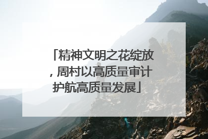 精神文明之花绽放，周村以高质量审计护航高质量发展