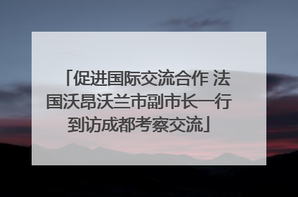 促进国际交流合作 法国沃昂沃兰市副市长一行到访成都考察交流