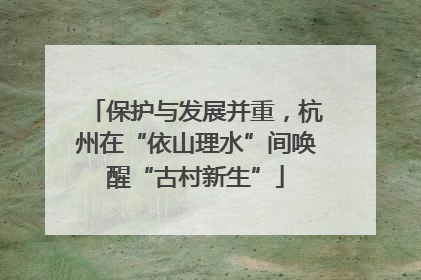 保护与发展并重，杭州在“依山理水”间唤醒“古村新生”