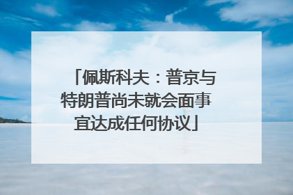 佩斯科夫：普京与特朗普尚未就会面事宜达成任何协议