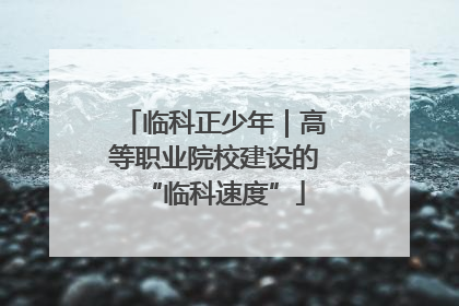 临科正少年｜高等职业院校建设的“临科速度”