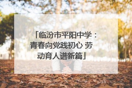 临汾市平阳中学：青春向党践初心 劳动育人谱新篇