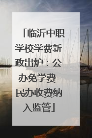 临沂中职学校学费新政出炉：公办免学费 民办收费纳入监管