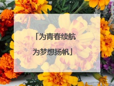 为青春续航 为梦想扬帆