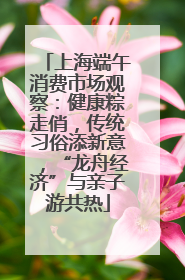 上海端午消费市场观察：健康粽走俏，传统习俗添新意，“龙舟经济”与亲子游共热