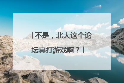 不是，北大这个论坛真打游戏啊？