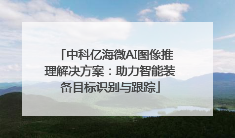 中科亿海微AI图像推理解决方案：助力智能装备目标识别与跟踪