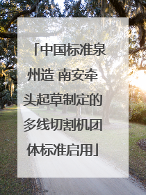 中国标准泉州造 南安牵头起草制定的多线切割机团体标准启用