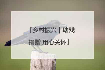 乡村振兴｜助残捐赠 用心关怀