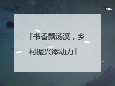 书香飘汤溪，乡村振兴添动力