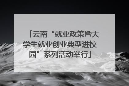 云南“就业政策暨大学生就业创业典型进校园”系列活动举行