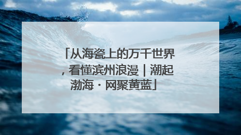 从海瓷上的万千世界，看懂滨州浪漫｜潮起渤海・网聚黄蓝