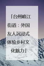台州峰江街道：外国友人沉浸式体验乡村文化魅力
