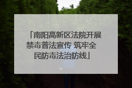 南阳高新区法院开展禁毒普法宣传 筑牢全民防毒法治防线