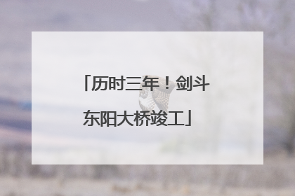 历时三年！剑斗东阳大桥竣工