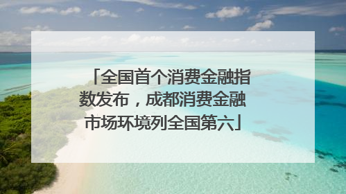 全国首个消费金融指数发布，成都消费金融市场环境列全国第六