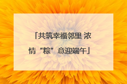 共筑幸福邻里 浓情“粽”意迎端午