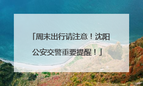 周末出行请注意！沈阳公安交警重要提醒！