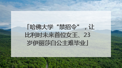 哈佛大学“禁招令”，让比利时未来首位女王、23岁伊丽莎白公主难毕业