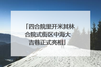 四合院里开米其林 合院式街区中海大吉巷正式亮相