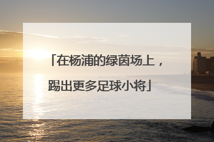 在杨浦的绿茵场上，踢出更多足球小将